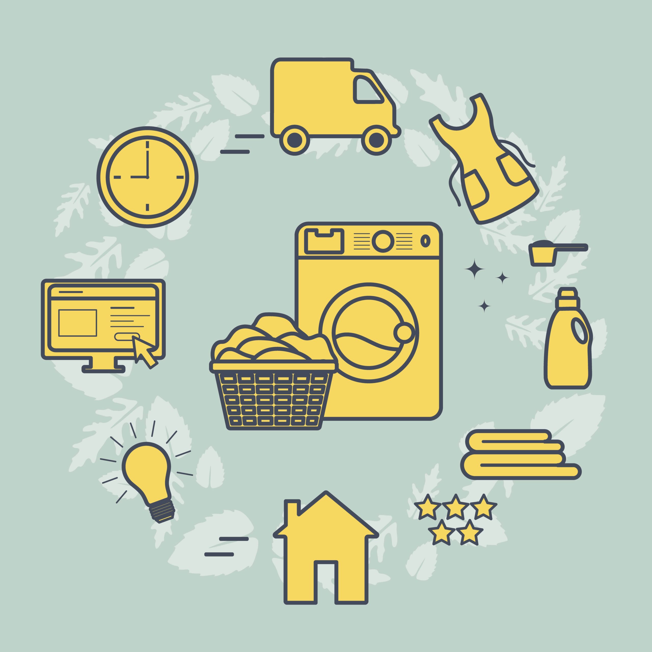 Digital illustration of laundry concepts